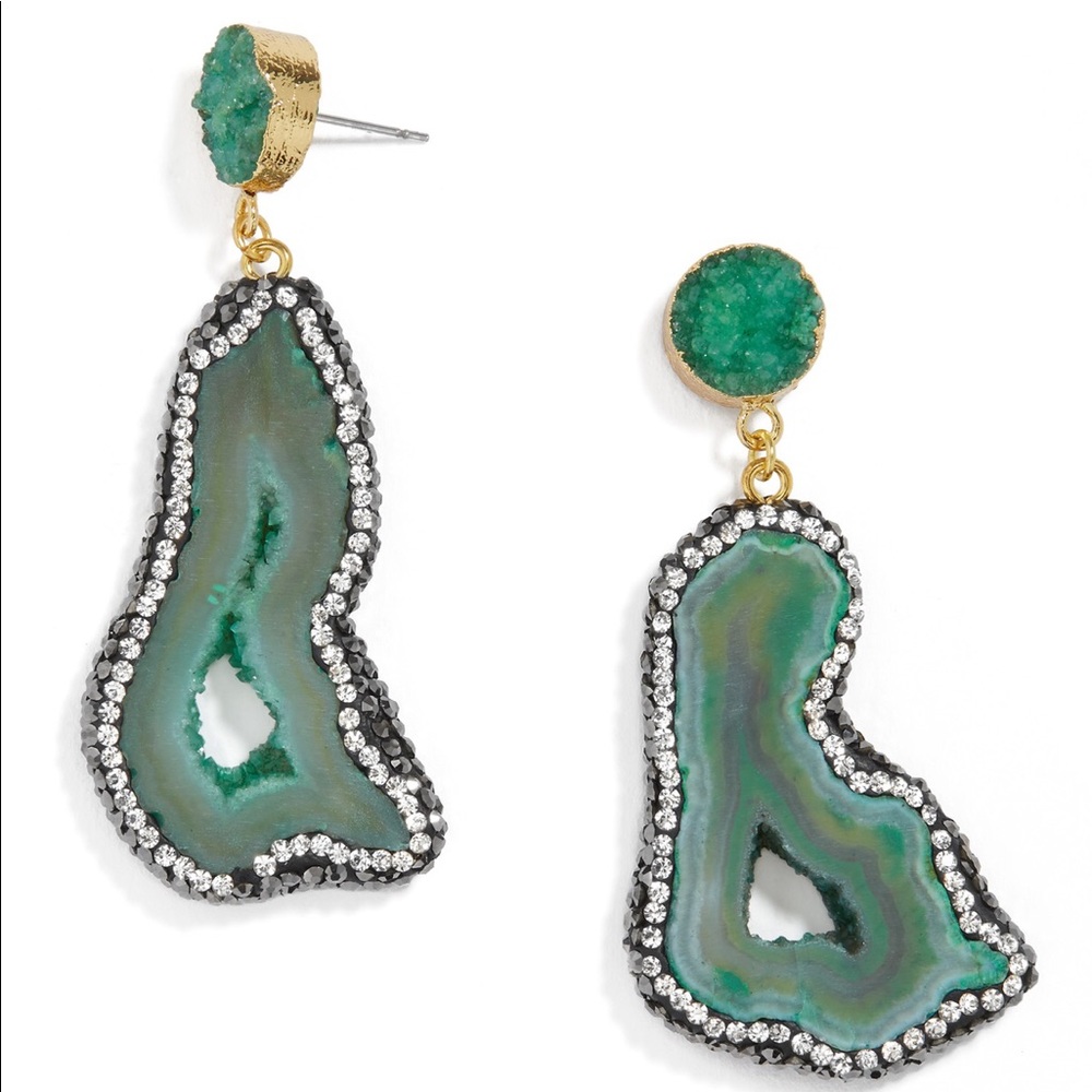 Moonrock Drops- green earrings